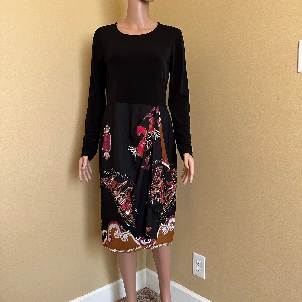 DKNY Faux Wrap Skirt Dress, Size M